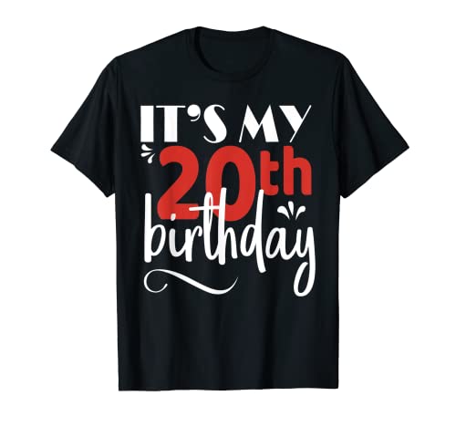 It's My 20th Birthday t shirt Diseño Gráfico Celebración Camiseta