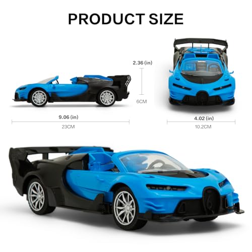 UMURSIM Remote Control Car, 1:18 Scale RC Car, High Speed Electric Sport Racing Toy Car with LED Headlights, Rechargeable Battery, Birthday for Boys Girls Ages 3-12