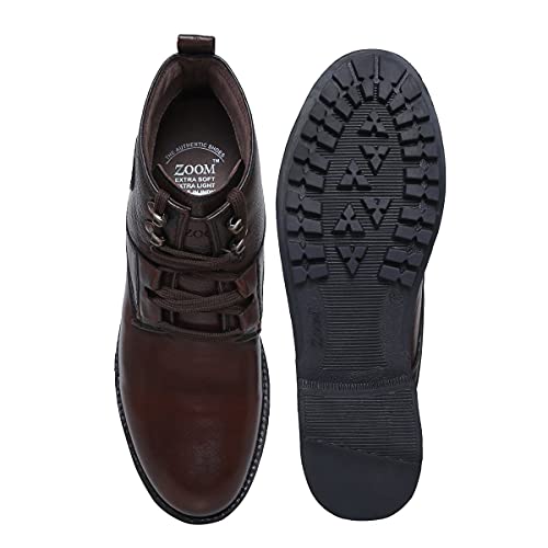 Image of Zoom High Ankle Genuine Leather Shoes Boots for Men Formal Casual Branded A-4701 | Men's Ankle Boots With Laces | High Ankle Formal Shoes for Men Leather Boots Branded | 100% Pure Leather
