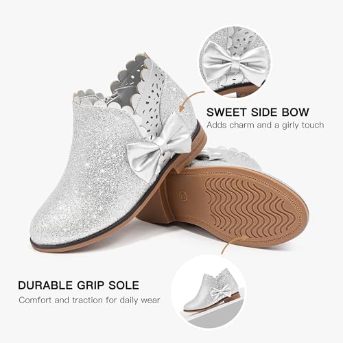 Image of Dufannie Girls Ankle Boots Girls Booties Toddler Little Big Kids Fall Boot