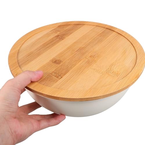 Set de 2 Tazones Mezcladores de Acero Inoxidable 24cm con Tapa miniatura 4
