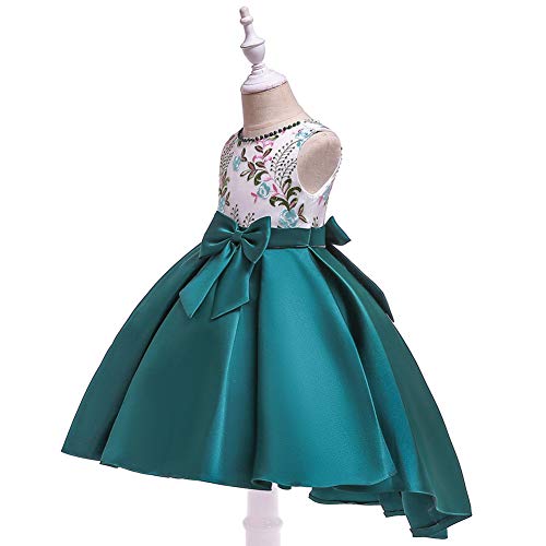 Bowknot Flower Girls Dress Beaded Embroidery Princess Dress Formal Evening Party Dress Prom Gowns Age 3-10 Years3