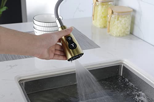 Robinet de cuisine doré extractible monotrou pour évier moderne - 8