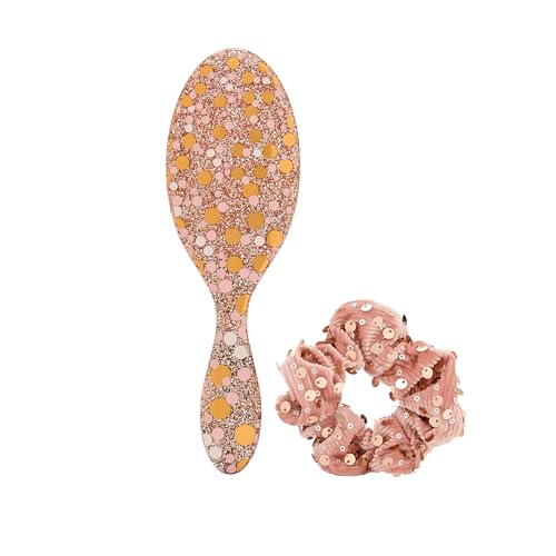 Wet Brush Original Detangler Hair Brush Bejeweled Style Kit - Ultra-Soft IntelliFlex Bristles - Detangling Brush Glides Through Tangles For All Hair Types (Wet Dry & Damaged) - 1 Brush & 1 Scrunchie