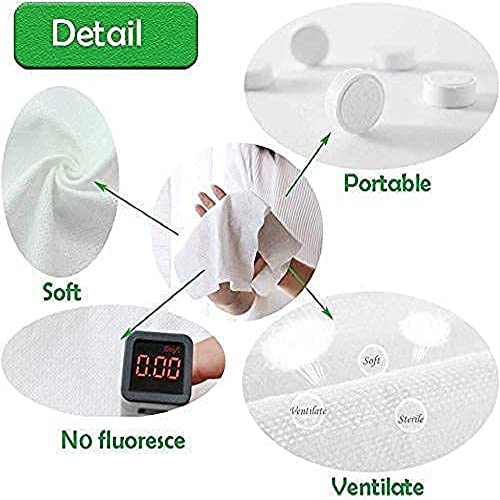 Image of Pack Of 40 Pieces Pocket hankey Small Towel For Travel Multipurpose Magic Chocolate Shape Tablet Tissue Paper Disposable Pure Cotton Facial Towel Water Wet Wipe Napkin White (Free Size, 40)
