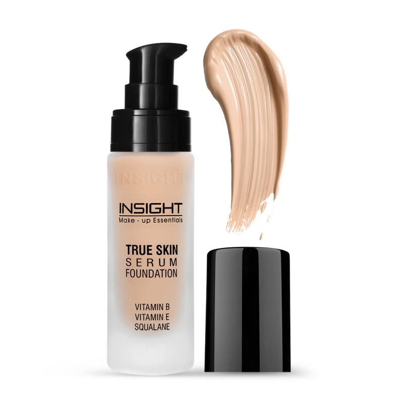Insight Cosmetics True Skin Serum Foundation | Dewy Finish | High Coverage | Paraben Free | Lightweight (FD34-LN13)