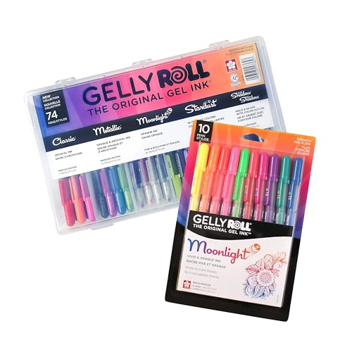Set de 84 bolígrafos gel Sakura Gelly Roll multicolor con estuche miniatura 1