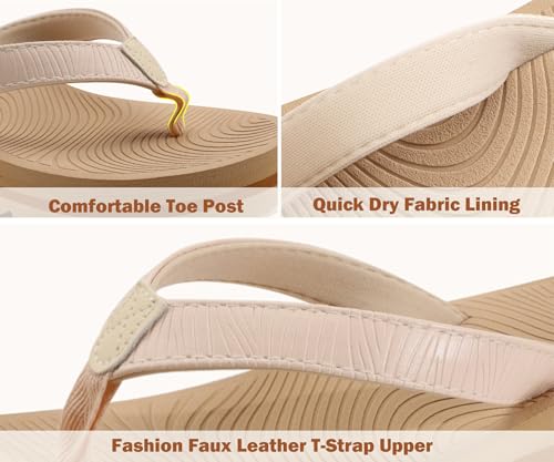 Image of KuaiLu Women's Arch Support Platform Flip Flop Sandals