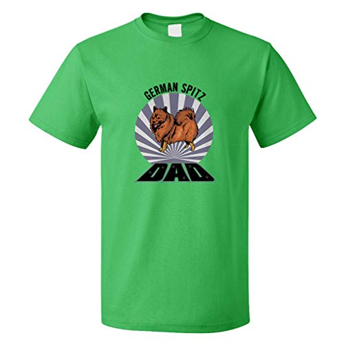 Custom Funny Graphic T Shirts for Men Dad German Spitz Dog Cotton Top Kelly Green Design Only 2X Large