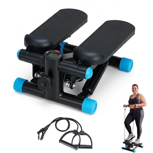 Image of Stair Stepper with Resistance Bands for Home Exercise, Mini Stepper Machine for Indoor Fitness, Portable Home Gym Stepper for Full Body Workout, 300LBS Capacity