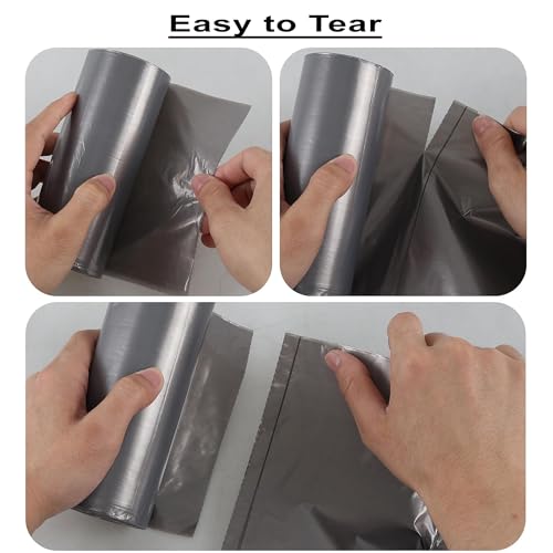 Image of ELLA Grey Garbage Bags 30 x 37 Inches 6 Rolls 60 Bags Extra Large Strong Trash Bags for Waste Disposal in Home Restaurant Office Outdoor Cleaning Bins With Check Duster Cloth Free