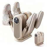 Indrnif 4 In 1 Schuhtrockner Elektrisch Antibakteriell,1/3/6H Timer,2 Windgeschwindigkeitseinstellungen,Tragbar Skischuhtrockner,Geeignet für Schuhe, Handschuhe, Hüte, Socken und Fußballschuhe