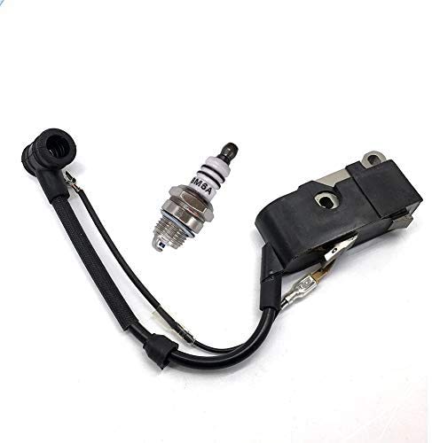 SALLY Bobina de encendido y bujía para motosierra MTD GCS4600/45, Raptor 245/Scheppach CSH46 con motor de 2 tiempos de 46 cc – 62 ccm