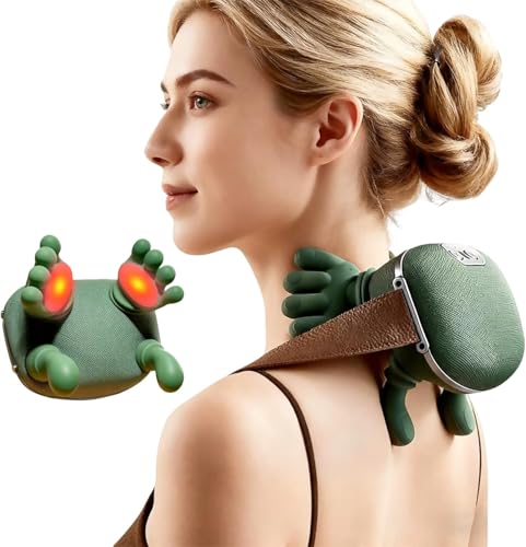 Image of VEZPAX Bionic Heated Massager,Wireless Portable Shiatsu Neck and Back Massager,Electric Deep Tissue 4D Kneading Massage,Simulated Human Hand Design for Pain Relief and Muscle Relax