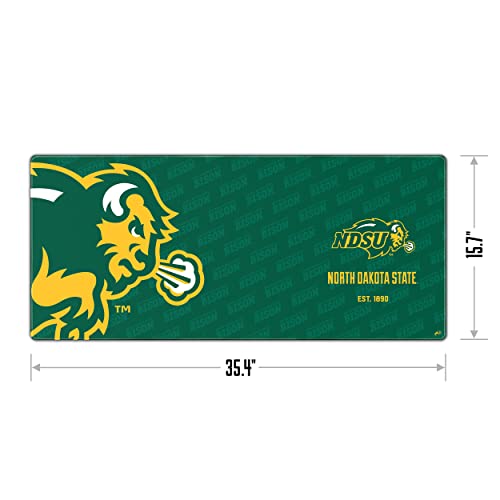 Image of YouTheFan NCAA North Dakota State Bison Logo Series Desk Pad | Water And Stain Resistant, Heavy-Duty Non-Slip Rubber Backing, Stitched Edge, Fits Under Mouse, Computer And Keyboard