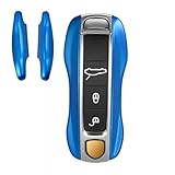 [Rondrive] ポルシェ専用 キーシェル キーホルダー キーカバー キーチェーン プラスチック 718 カイマン ボクスター 911 992 タイカン マカン 958 パナメーラ カイエン 2016-2025等に適応 14色展開 オシャレ プレゼント キーケース 2PCS ブルー