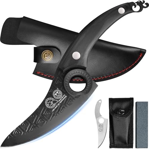 XYJ Authentic Since 1986, FULL TANG 6 Inch Boning Knife With Sheath, Stainless Steel Deboning Meat Cleaver for Meat Cutting, Vegetable Kitchen Knife for Outdoor Camping
