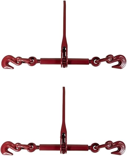 Mytee Products Paquete de 2 carpetas de carga de palanca de trinquete resistente de 38"-12" con ganchos de agarre límite de carga de trabajo de