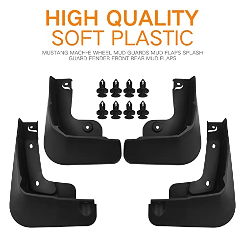 Image of Mud Flaps Compatible with Mustang Mach E Mud Flaps 2021 2022 2023 2024 2025 Splash Guards All Weather Fender Guard Mudguards Sediment Protection No Need to Drill Holes