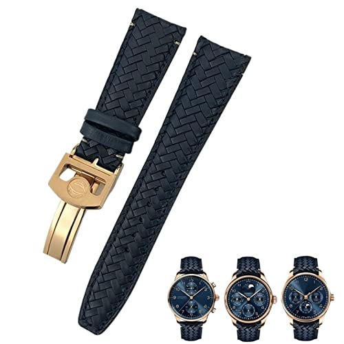 Bracelet de montre tissé en cuir de vache 21 mm pour remplacer un bracelet usé