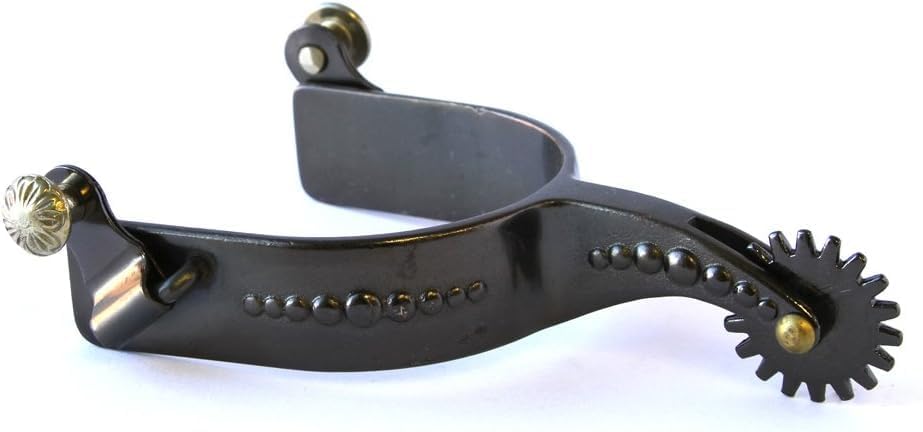 Colorado Saddlery The Laramie Spurs for Men - Brushed Black Steel, Stylish Boot Spurs with 1-1/4" Sawtooth Rowel - Perfect for Trail Riding, Horse Tack, Outfitting - Comes in a Pair