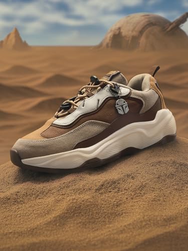 Image of The Souled Store Star Wars: Mandalorian Men and Boys Brown Lace Up Low Top Sneakers
