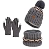 Generisch Thermal Winter Knitted Scarf for Outdoor Activities Windproof Fleece Scarf with Warm Lining Ideal in Cold Weather, gray, One Size #1