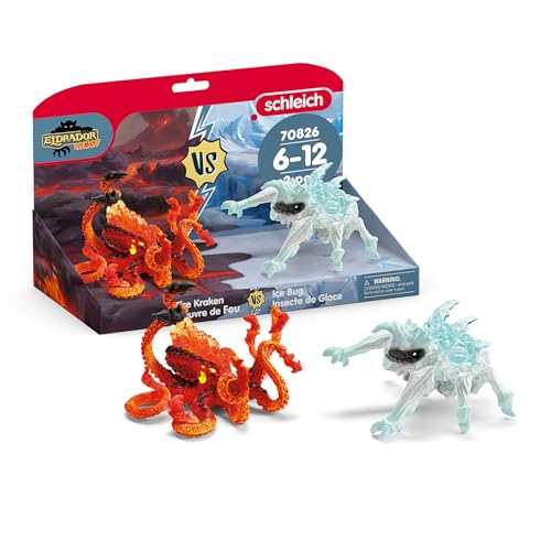 Image of Schleich Eldrador - 2Pc Ice Bug Vs. Fire Kraken - Kids Ages 7+ | 70826 | Monster Figurine, Battle Creature Toy for Boys 7+, Fantasy Beast, Action Figure Gifts, Screen-Free Imaginative Pretend Play