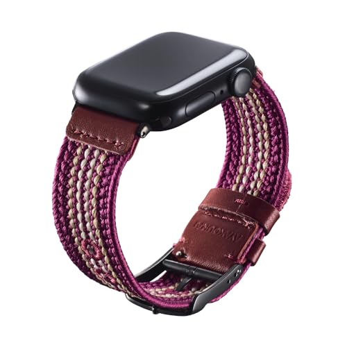 [Knot THE STRAP]�������݂Ђ� �A�b�v���E�H�b�`�p �o���h Series 1/2/3/4/5/6/7/8/9/10/SE/SE2/Ultra/Ultla2 �����Y ���f�B�[�X ���U�[�x���g (Burgandy(Silver), 38mm/40