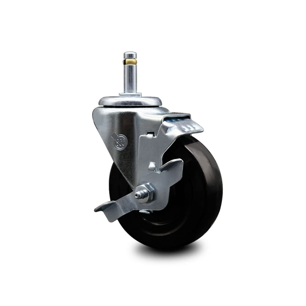 Buy Hard Rubber Swivel Grip Ring Stem Caster w/4 x 1.25 Black Wheel and