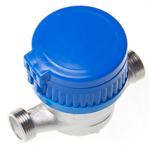 KATSU Wasserzähler Kaltwasser Kaltwasserzähler 13mm ABS Kunststoff Heim Garten Wasserdurchflussmesser mit Messingbeschlägen, Trockenzähler