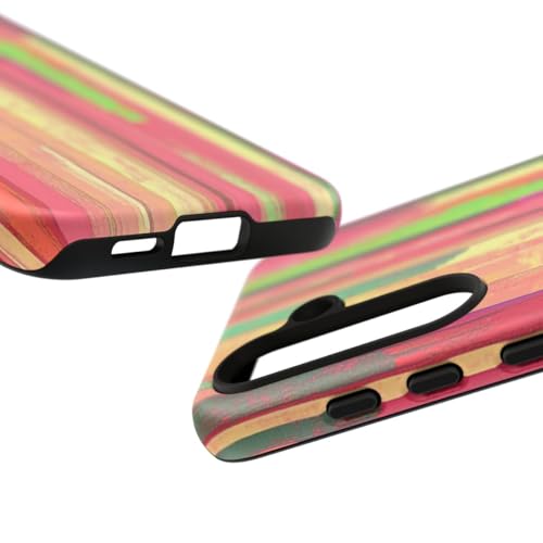 Coque Samsung S24 rose rigide mate à rayures verticales - 3