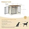 Hzuaneri Dog Crate Furniture, 81 cm Double Door Wooden Dog Crate with Barn Door, Indoor Kennel, End Side Table Animal Crates for Small Medium Dogs, Anti-Chew Anti-Escape, White Brown DFC83614B