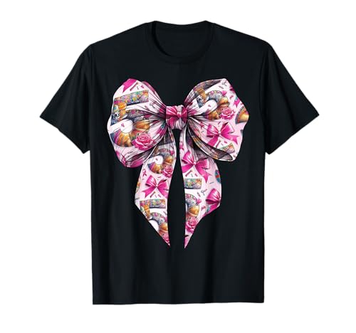 Cinco de Mayo Coquette Bow Fiesta Mexican Mexico Sombrero Rosa Camiseta