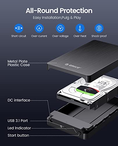Orico ORICO-HM35C3-US-BK-BP-CA-01 3.5''Hard Drive Enclosure Usb C 3.1 To Sata 6Gbps For 2.5/3.5 Ssd Hdd Computer External Hard Drive Enclosure Up To 18Tb thumb #3