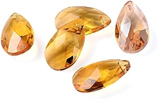 Beadthoven 100pcs Teardrop Glass Beads Clear Faceted Dorp Crystal Beads Top Drilled Dangle Pendants for Jwewelry Making Chandelier Home Hanging Decor, Hole: 1mm