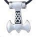 DonDon Collar de Cuero 50cm y Colgante Hacha vikinga de Acero Inoxidable...