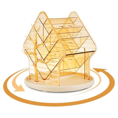 Yuxitia 360 Degree Rotating Makeup Organizer with Multiple Compartments Clear Categorization Cosmetic Organizer Skincare Organizers Vanity Organizer Makeup and Skincare Storage (Transparent gold) Cover