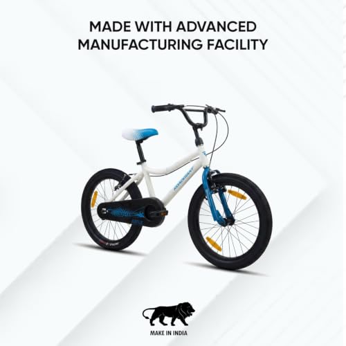 Image of ROADGIANT||Astle||BMX Series||20T||Kids Cycle||Single PIECE Crank||Light Weight Steel Frame||V-Break|| Rigid Fork||Ideal for 6+ Age||Cool White