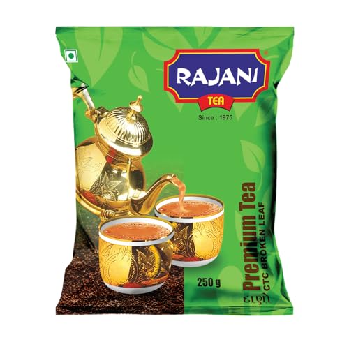 Image of RAJANI Premium Broken Tea Powder (250gm), Pure Assam CTC Process Kadak Chai Patti | Rich Flavoured Premium Black Tea Powder with Strong & Refreshing Aroma