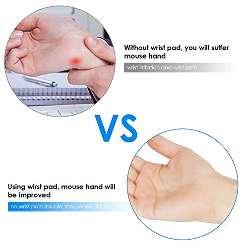 Image of Mouse Pad with Gel Wrist Rest Support, Ergonomic Mouse Cushion with Non Slip Rubber Base Mouse Pad for Laptop, Computer, Gaming, Office (Grey, Oval)