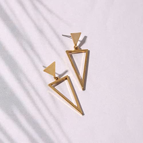 Bonaluna Triangle Metal Dangle Drop Earrings For Women #TOP4