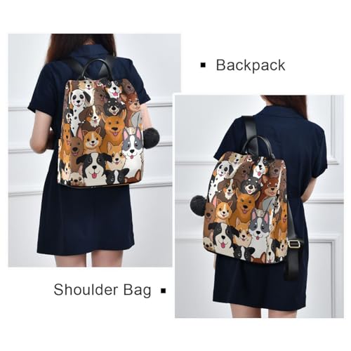 Image of ALAZA Cute Dog Prints Puppy Animal Backpack Purse for Women Anti Theft Fashion Back Pack Shoulder Bag