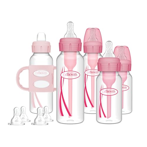 Image of Dr. Brown's Baby First Year Transition Options Baby Bottles Gift Set, Pink