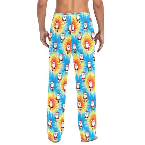 Men's Pajama Bottom Santa Claus on Tie Cotton Pajama Pants Drawstring Sleepwear Long Pants Pockets3