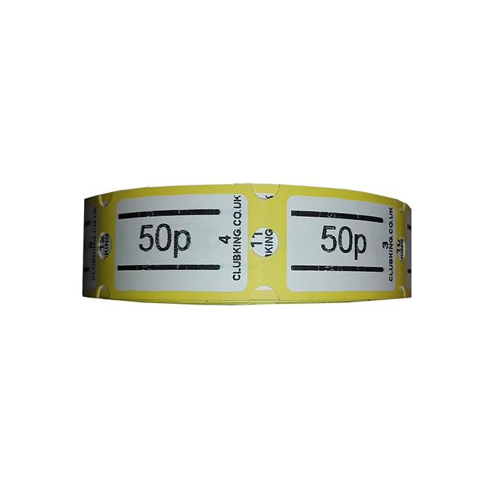 ClubKing Ltd Roll Tickets, 50p (10 Pack)