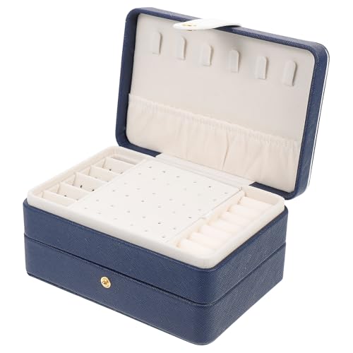 Boîte à bijoux multi-couches avec compartiments ajustables pour bracelets et bagues - 2