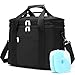 JANSBEN 18L Borsa Termica Borsa da Picnic con 2 pacchi di ghiaccio Isolata Borsa per Barbecue Campeggio, Scuola, Lavoro picnic (nero)
