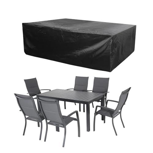 Housse table de jardin bâche protection extérieure imperméable table chaise salon 170cm - 7