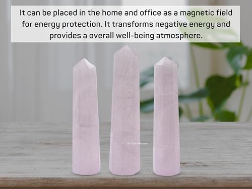 Image of Certified Pink Calcite Crystal Tower Obelisk Point For Chakra, Healing And Balancing - Aaa Grade Original Certified Gemstone Agate For Reiki Meditation Yoga Spiritual (3-4 Inches)